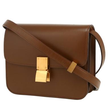 Bolso bandolera Celine  Classic Box Teen en cuero box marrón