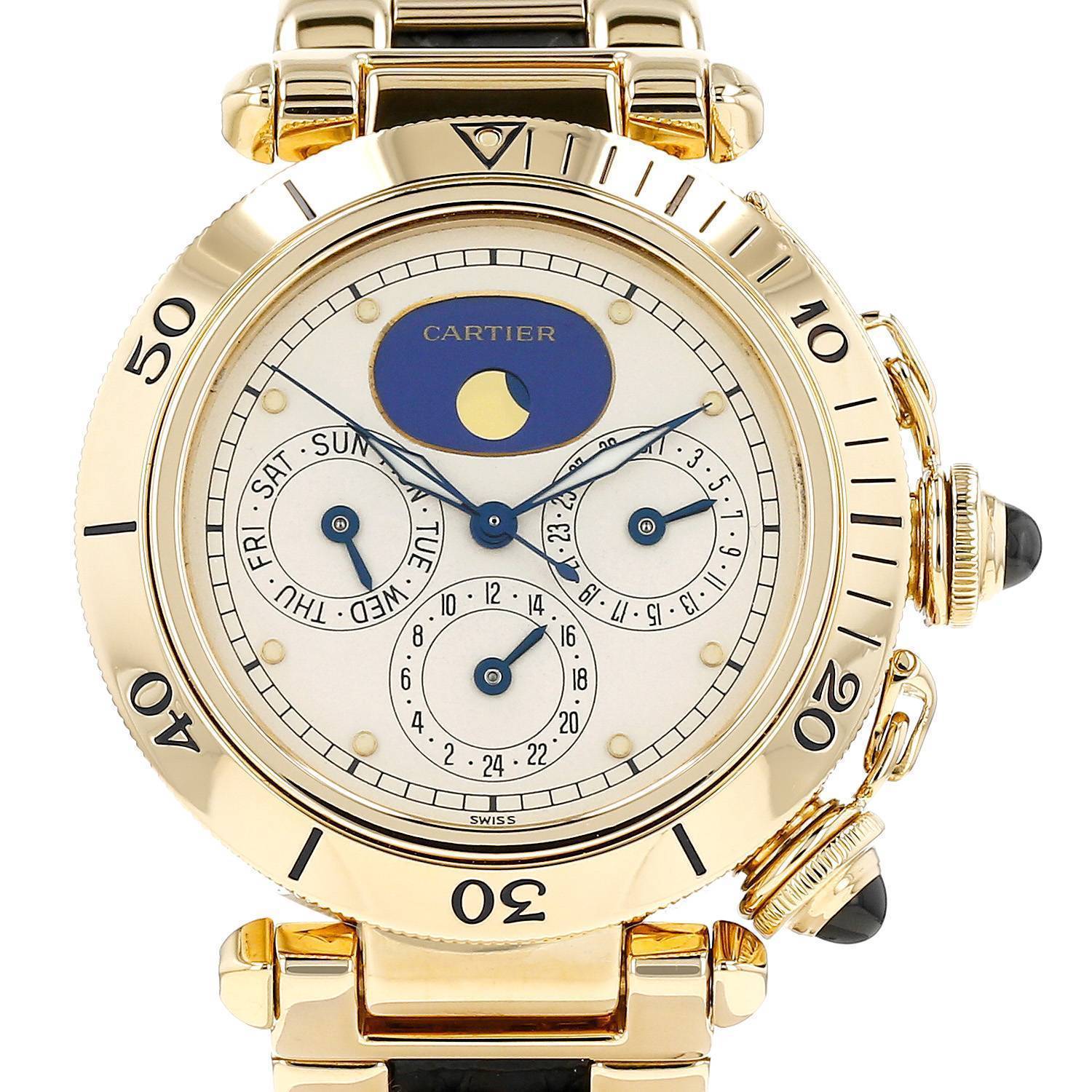Montre Cartier Pasha en or jaune Ref: Cartier - 30002 Vers 1990 Montre Cartier Pasha en or jaune Ref: Cartier - 30002 Vers 1990