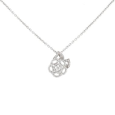 Chanel Camelia necklace in white gold and diamonds