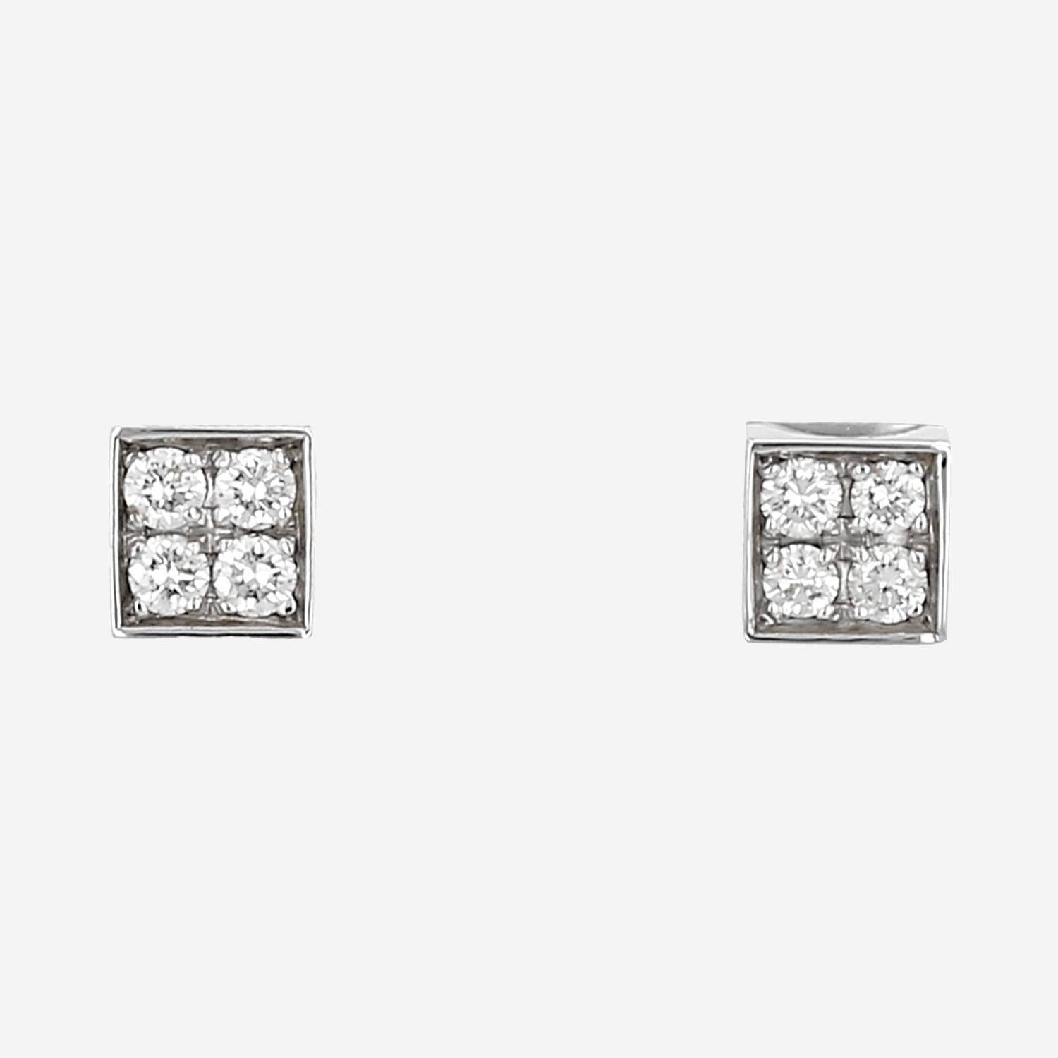 Paire de puces d'oreilles Bulgari Lucéa en or blanc et diamants