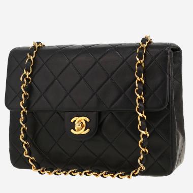 Sac bandoulière Chanel  Mini Timeless en cuir matelassé noir