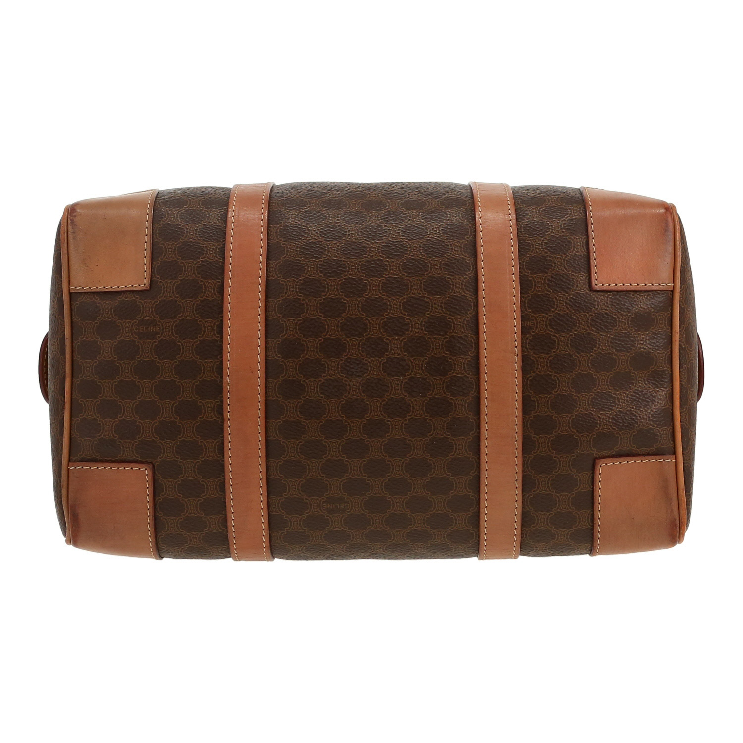 Borsa Celine   in tela "Triomphe" marrone e pelle marrone - Detail D1