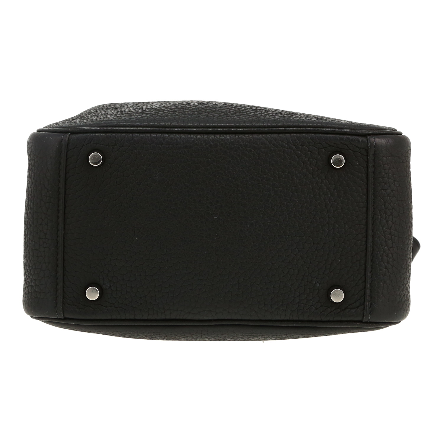Sac bandoulière Hermès  Lindy mini  en cuir taurillon clémence noir - Detail D1