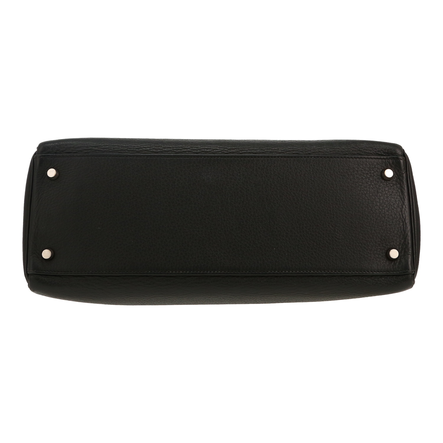 Bolso de mano Hermès  Kelly 35 cm en cuero togo negro - Detail D1