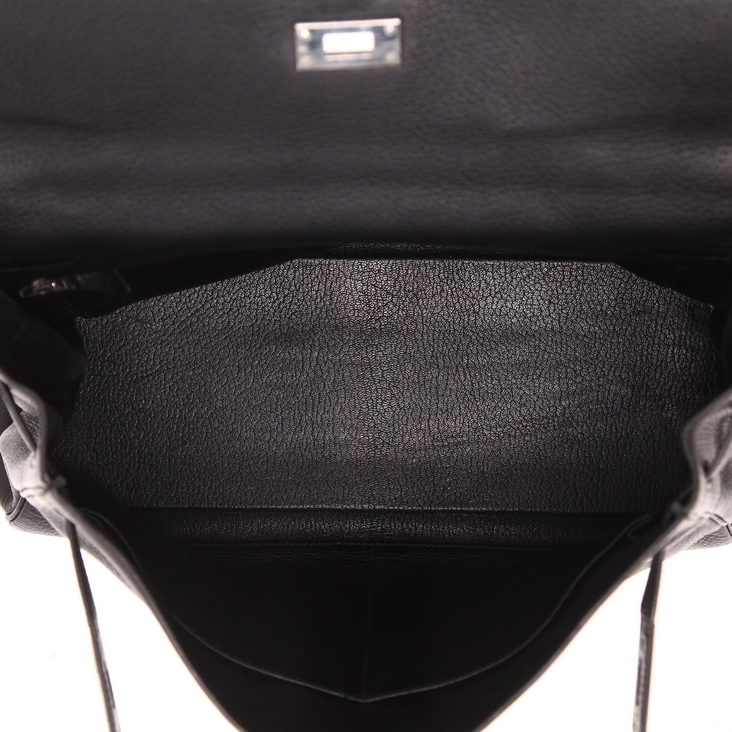 Bolso de mano Hermès  Kelly 35 cm en cuero togo negro - Detail D3