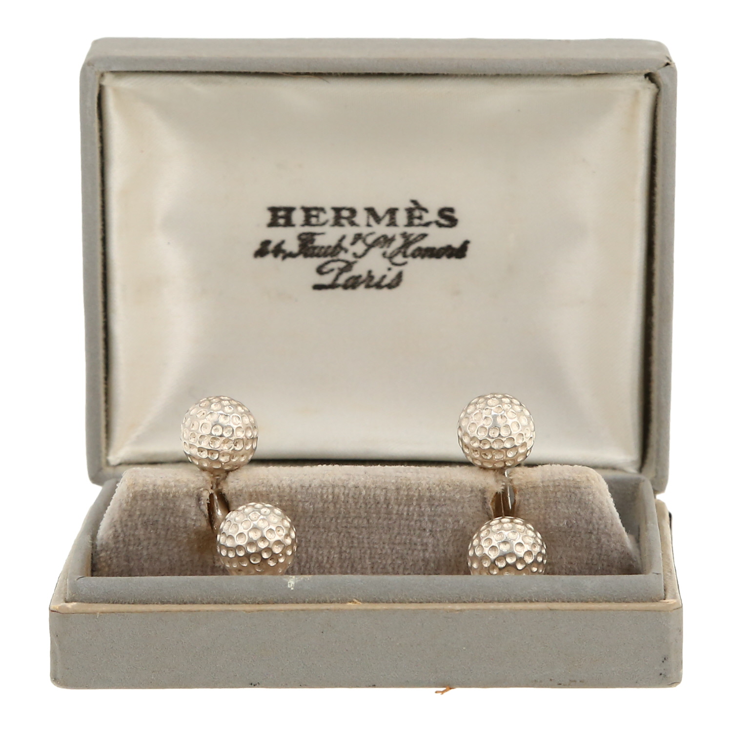 Paire de boutons de manchette Hermès  en argent - Detail D2