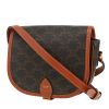 Celine  Folco shoulder bag  in brown "Triomphe" canvas  and brown leather - 00pp thumbnail