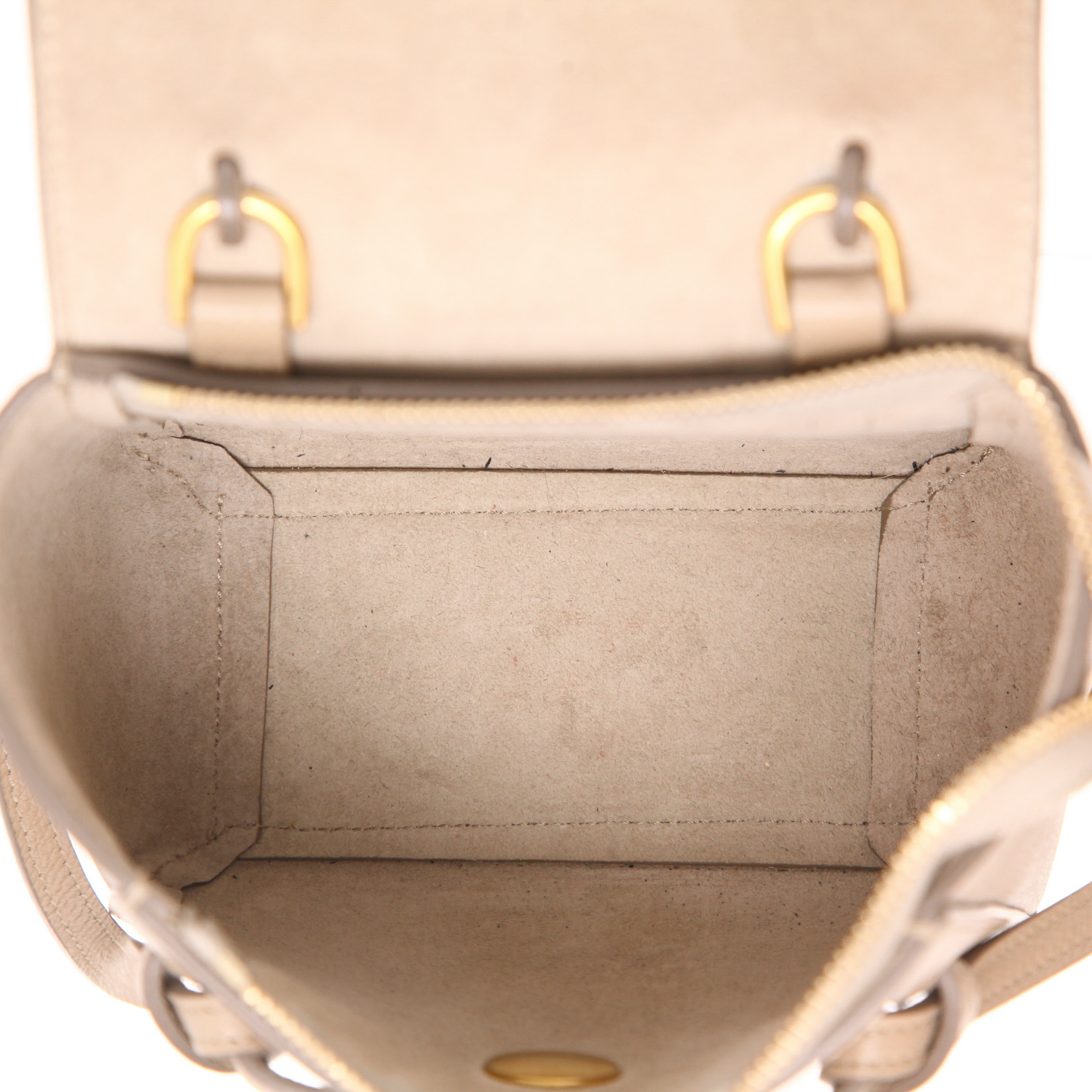 Sac bandoulière Celine  Belt Pico en cuir grainé beige - Detail D3
