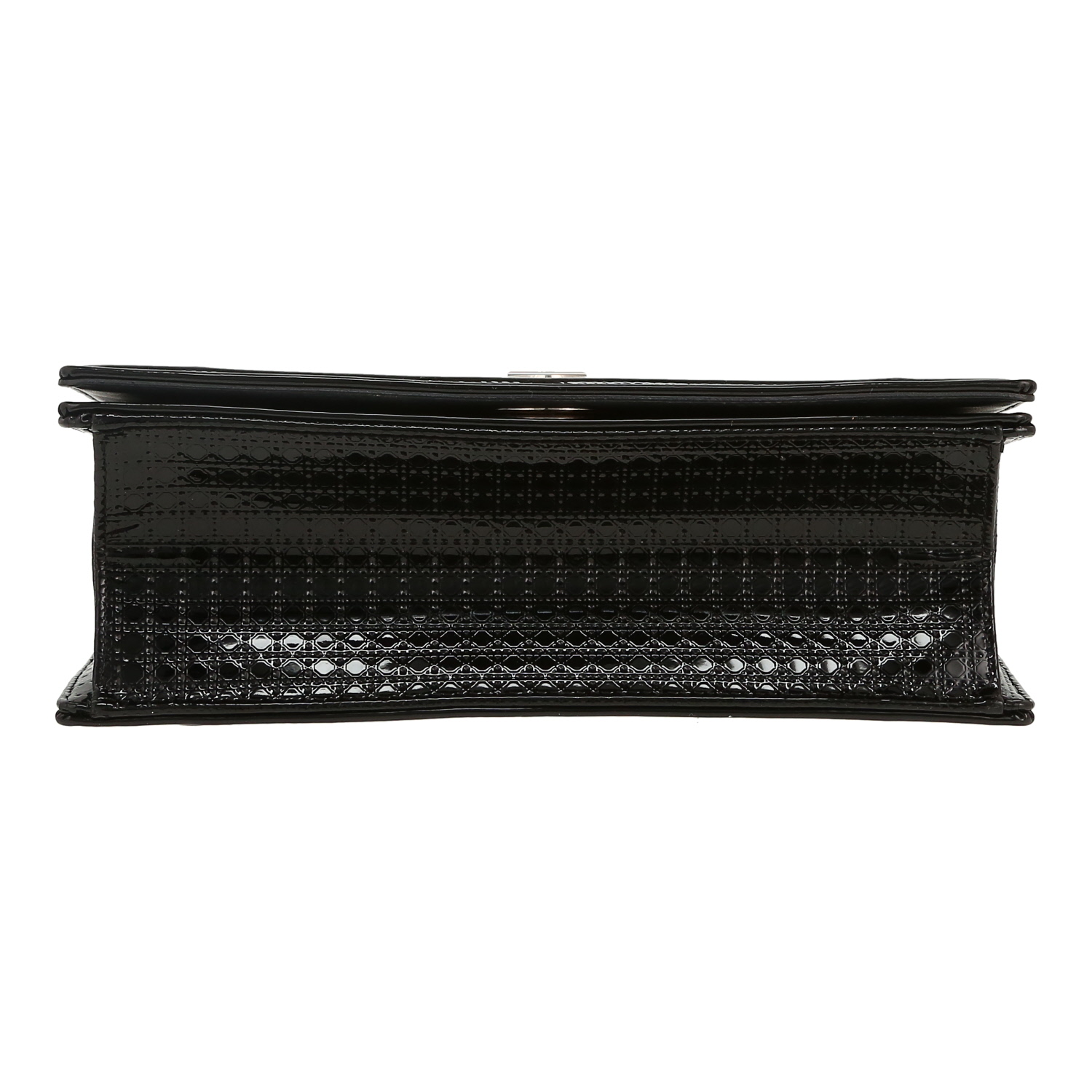 Bolso de mano Dior  Diorama en charol negro - Detail D1