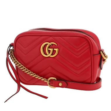Borsa a tracolla Gucci  GG Marmont Camera in pelle rossa