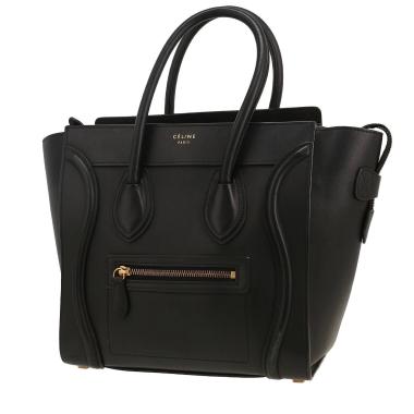 Bolso de mano Celine  Luggage Micro en cuero negro
