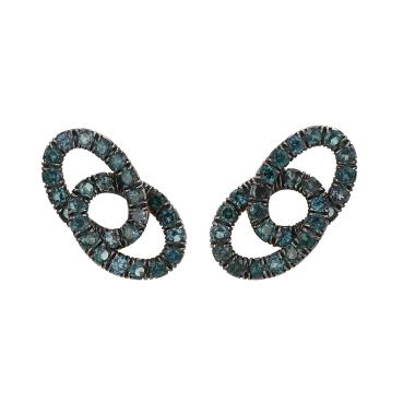 Paire de boucles d'oreilles Pomellato Catene en or rose et tourmalines vertes
