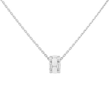 Pendentif Chanel  en or blanc et céramique blanc