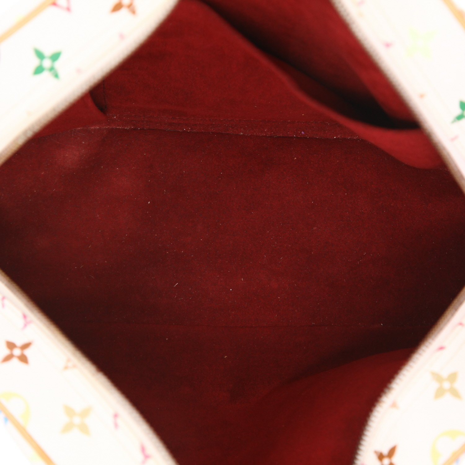 Borsa Louis Vuitton  Trouville in tela monogram bianca e multicolore e pelle naturale - Detail D3