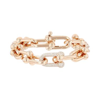 Tiffany 
Co HardWear large bracelet in pink gold and diamonds