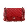 Borsa a tracolla Chanel  Timeless Jumbo in pelle martellata e trapuntata rossa - 360 thumbnail