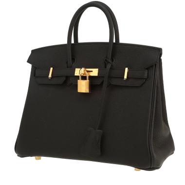 Sac à main Hermès  Birkin 25 cm en cuir togo noir
