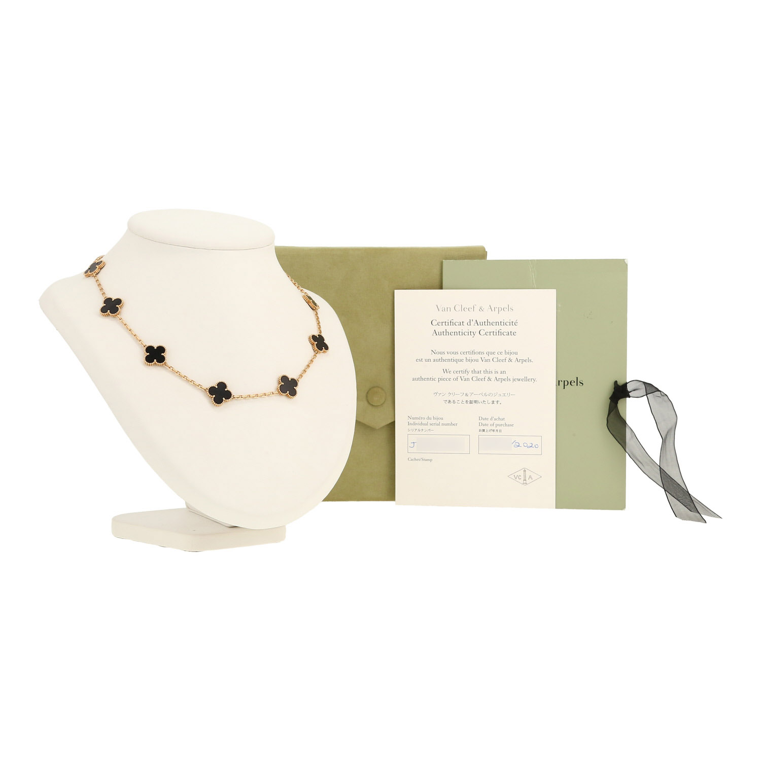 Collana Van Cleef & Arpels Vintage Alhambra in oro giallo e onice - Detail D2