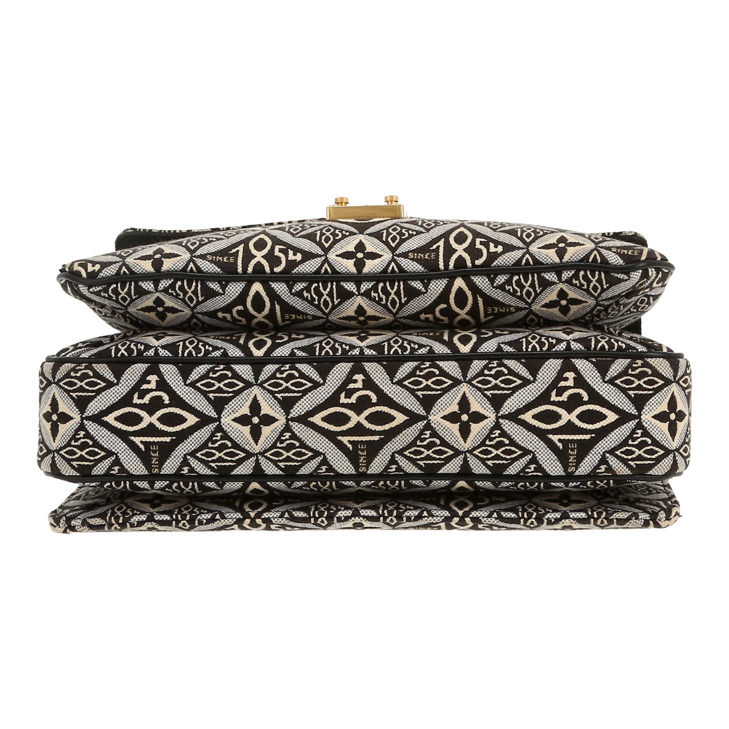 Sac bandoulière Louis Vuitton  Metis en toile monogram noire et grise et cuir noir - Detail D1