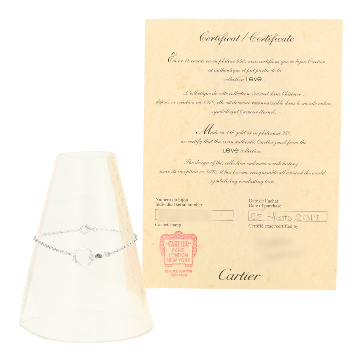 Brazalete Cartier Love de oro blanco - Detail D2