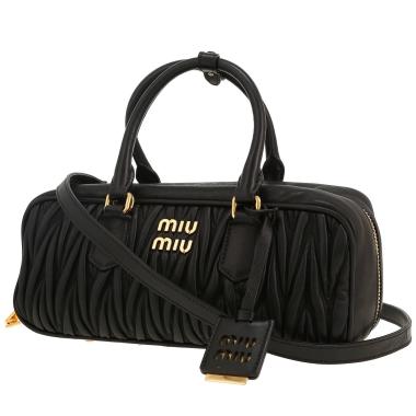 Sac à main Miu Miu  Arcadie en cuir matelassé noir