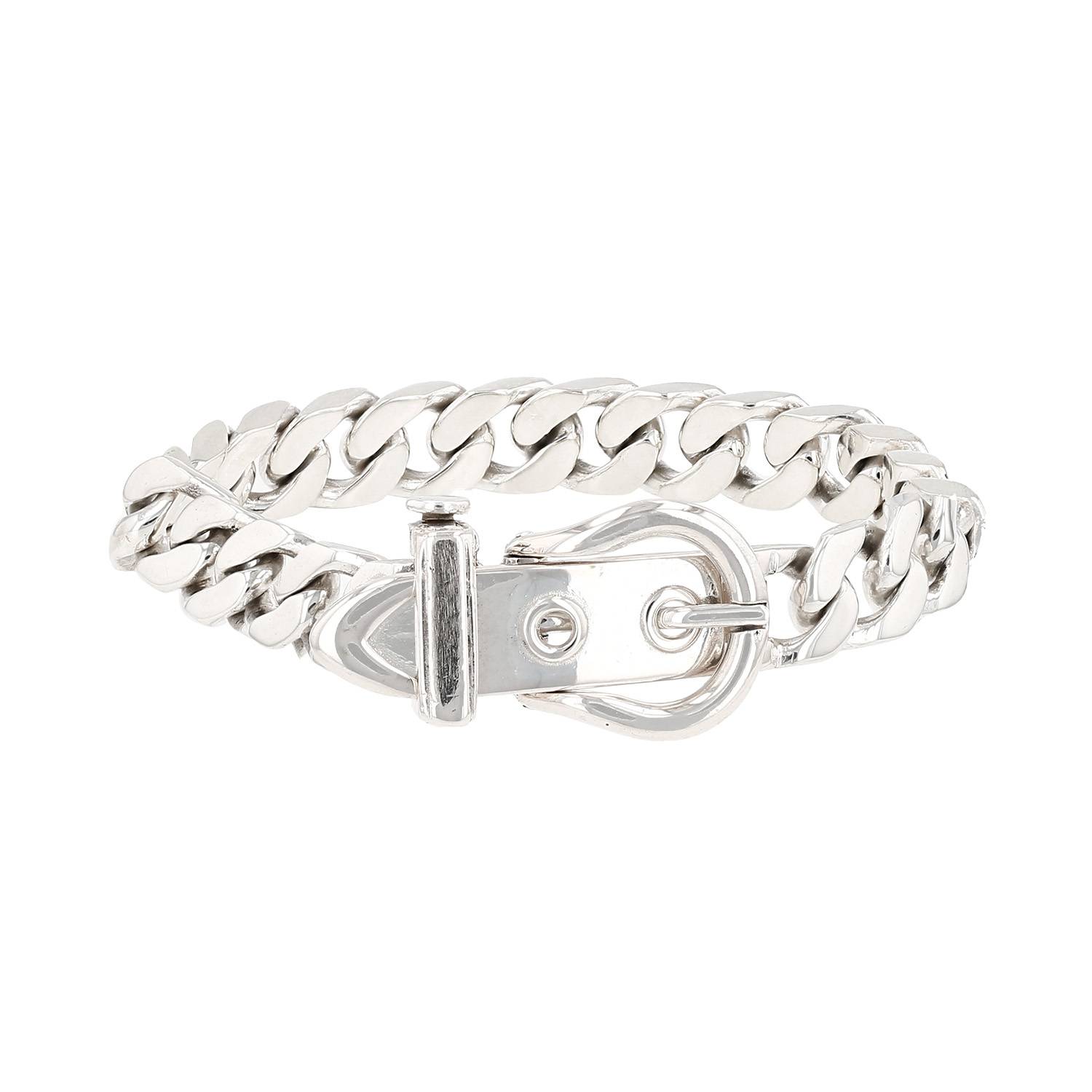 Bracciale Hermès Boucle Sellier in argento
