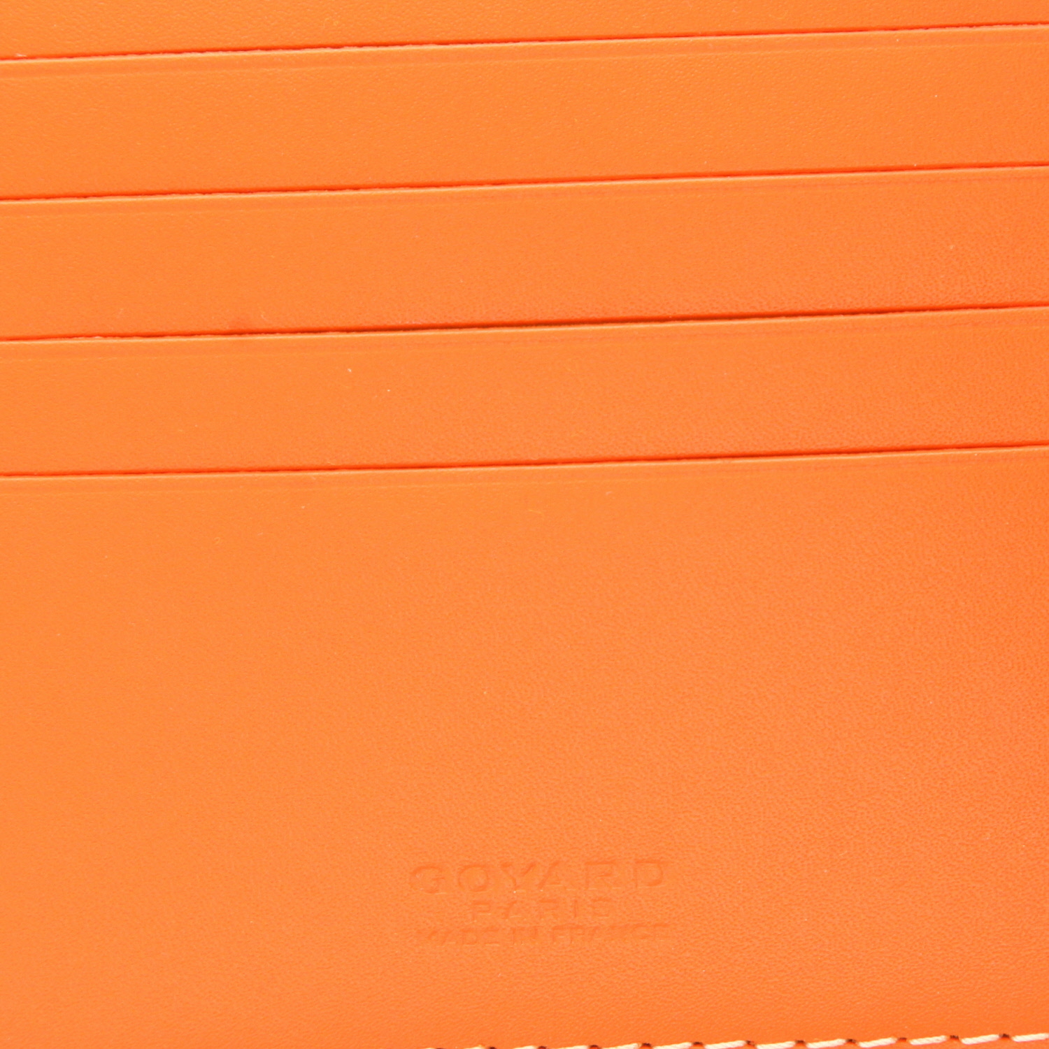 Portafogli Goyard   in tela Goyardine arancione e pelle arancione - Detail D2