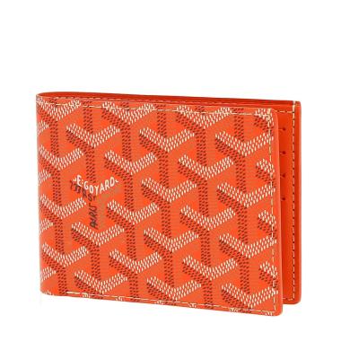 Portefeuille Goyard   en toile Goyardine orange et cuir orange