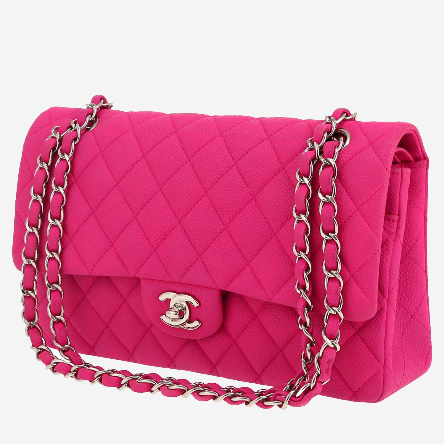 Chanel  Timeless Classic handbag  in pink quilted grained leather