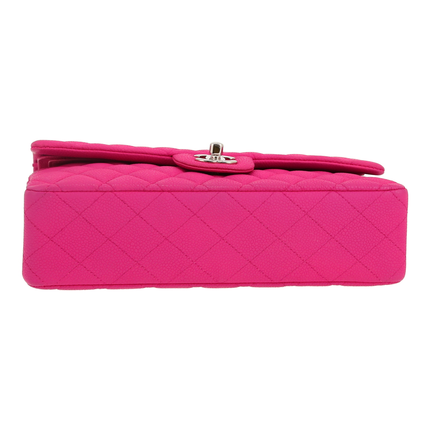 Chanel  Timeless Classic handbag  in pink quilted grained leather - Detail D1