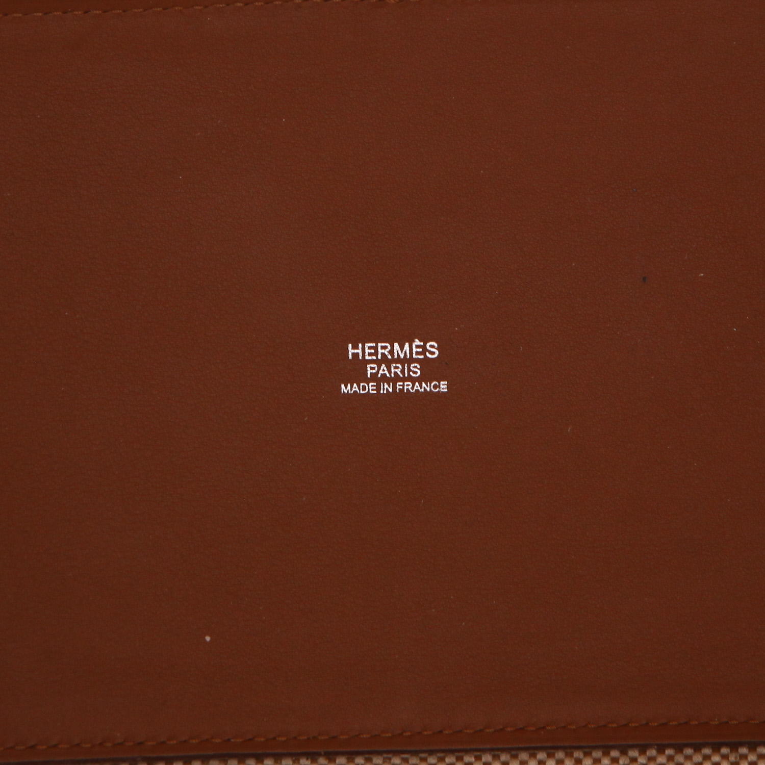 Shopping bag Hermès  H Ambié in tela beige e pelle gold - Detail D2