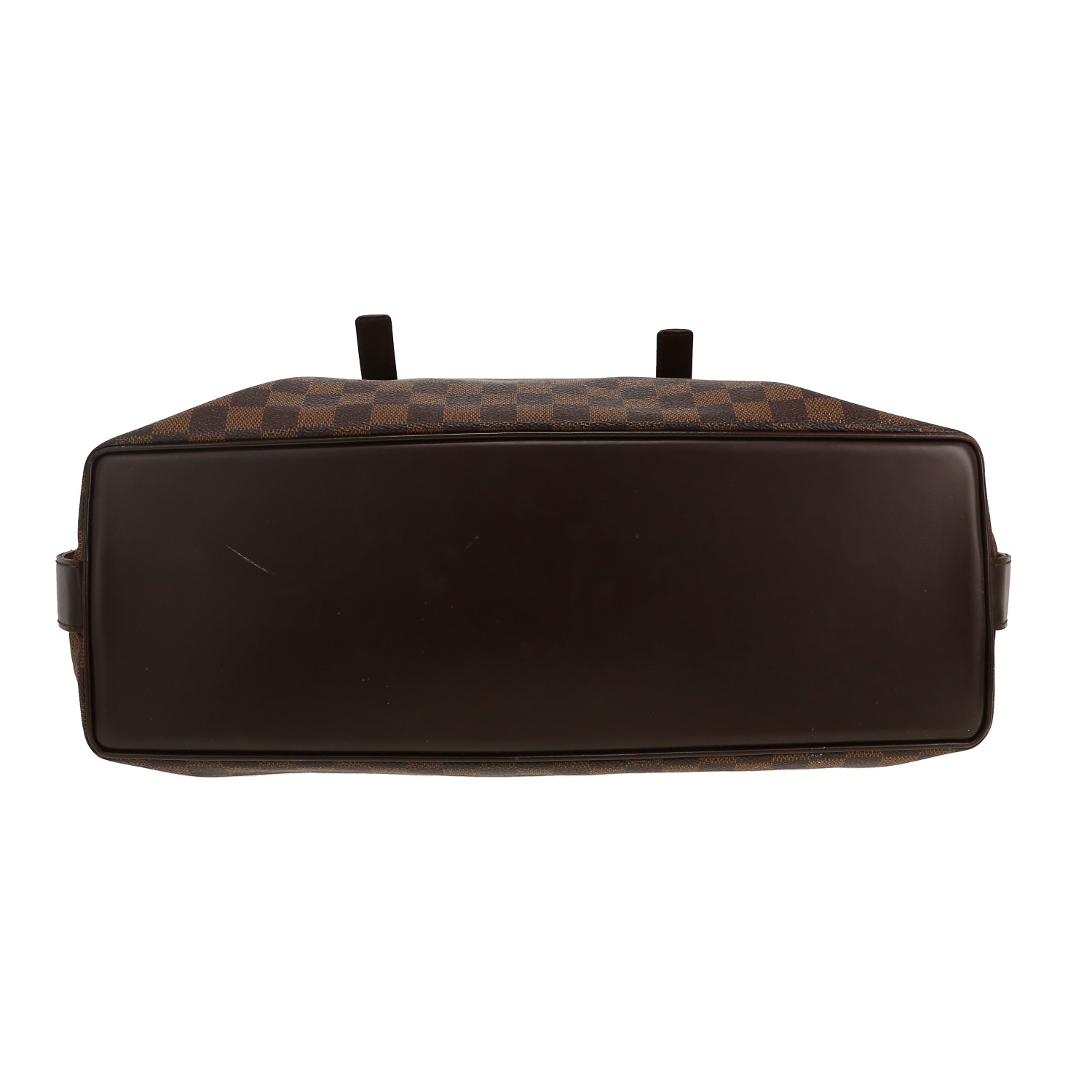 Borsa a spalla Louis Vuitton  Chelsea in tela a scacchi ebana e pelle lucida marrone - Detail D1