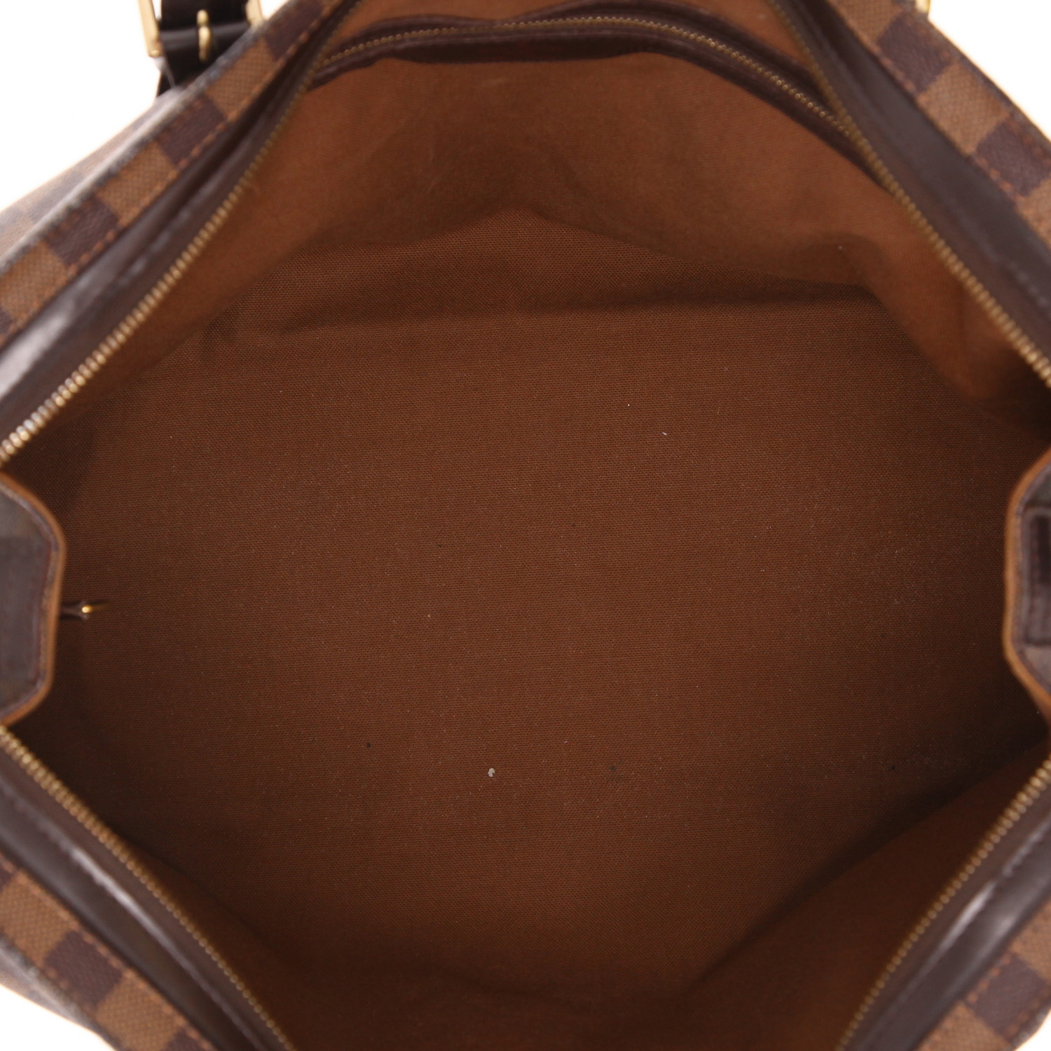 Borsa a spalla Louis Vuitton  Chelsea in tela a scacchi ebana e pelle lucida marrone - Detail D3