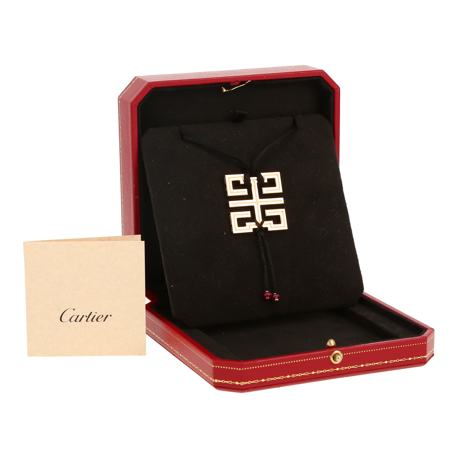 Pendentif Cartier Le Baiser du Dragon en or jaune et rubis - Detail D2