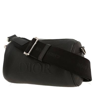 Dior  Roller shoulder bag  in black grained leather