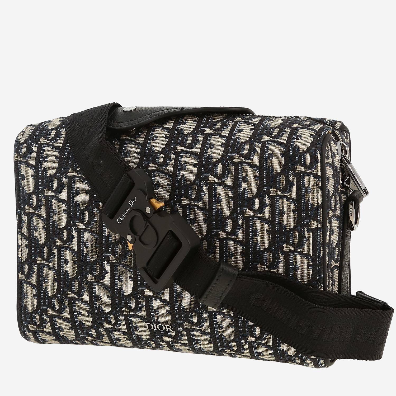 Dior  Lingot 22 shoulder bag  in navy blue monogram canvas Oblique