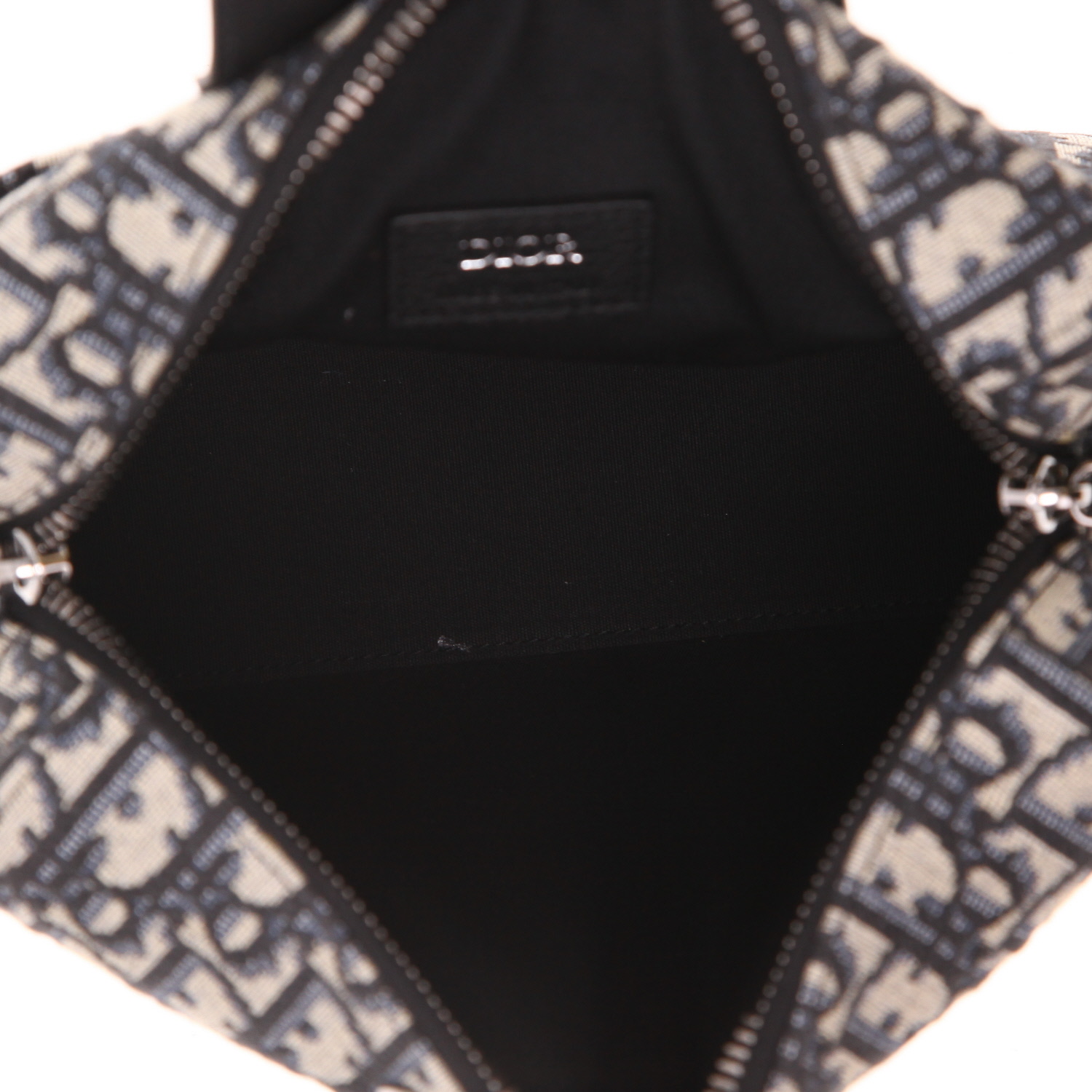 Dior  Lingot 22 shoulder bag  in navy blue monogram canvas Oblique - Detail D3