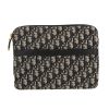 Dior   pouch  in blue monogram canvas Oblique  and blue leather - Detail D4 thumbnail