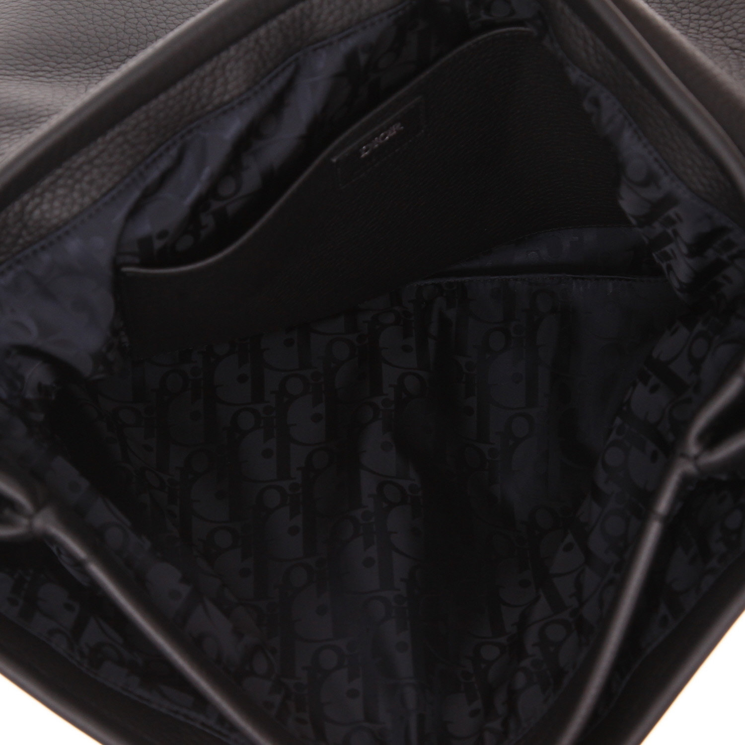 Dior  Saddle briefcase  in black grained leather - Detail D4
