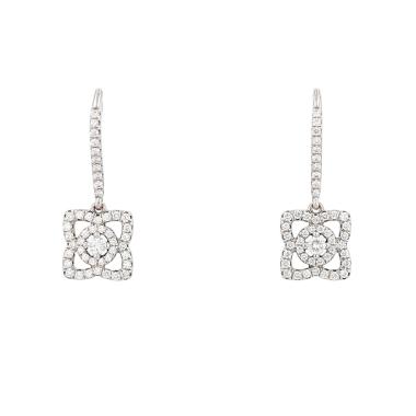 Orecchini De Beers Enchanted Lotus in oro bianco e diamanti