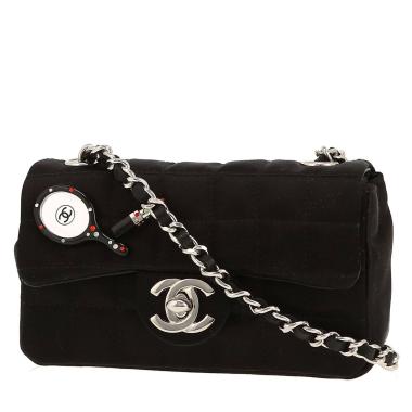 Bolso bandolera Chanel   en satén negro