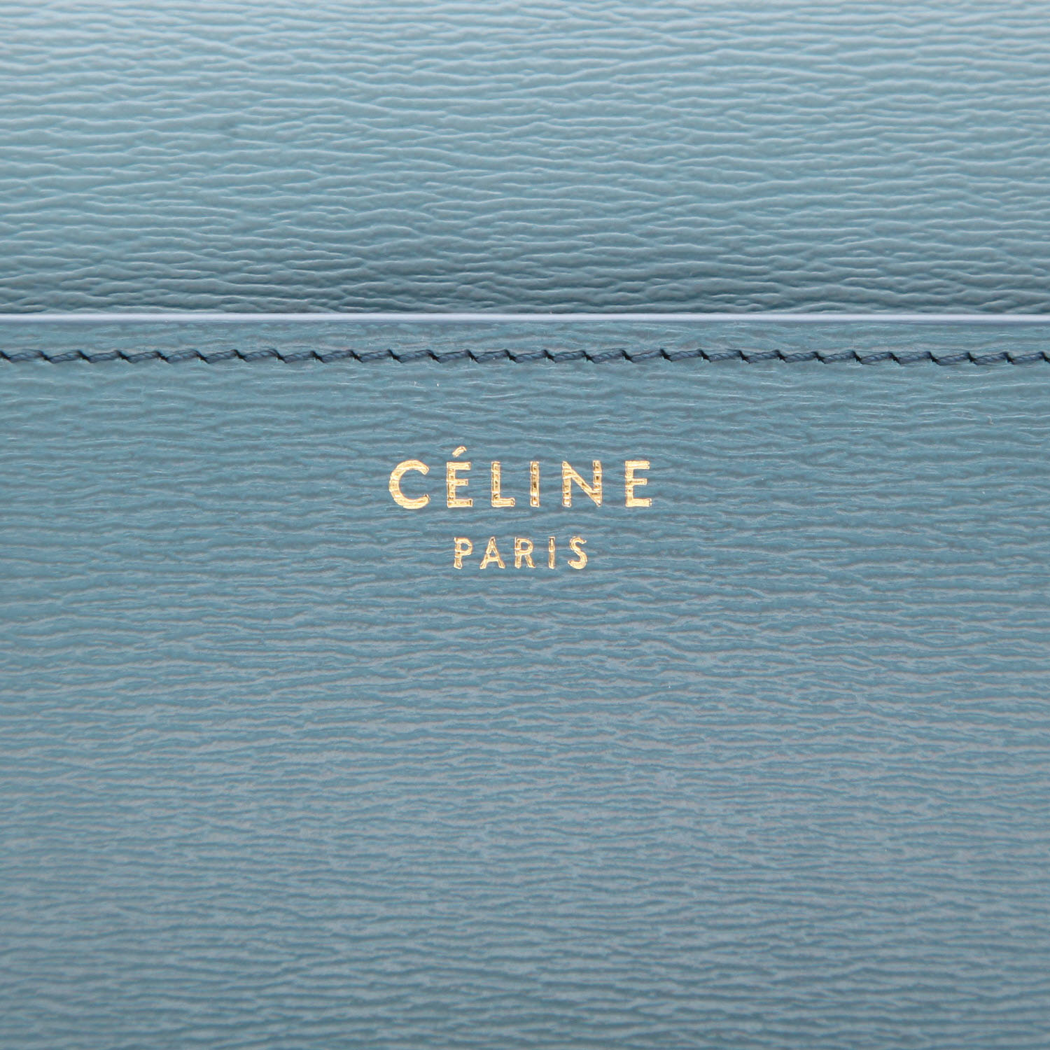 Sac bandoulière Celine  Classic Box en cuir bleu - Detail D2
