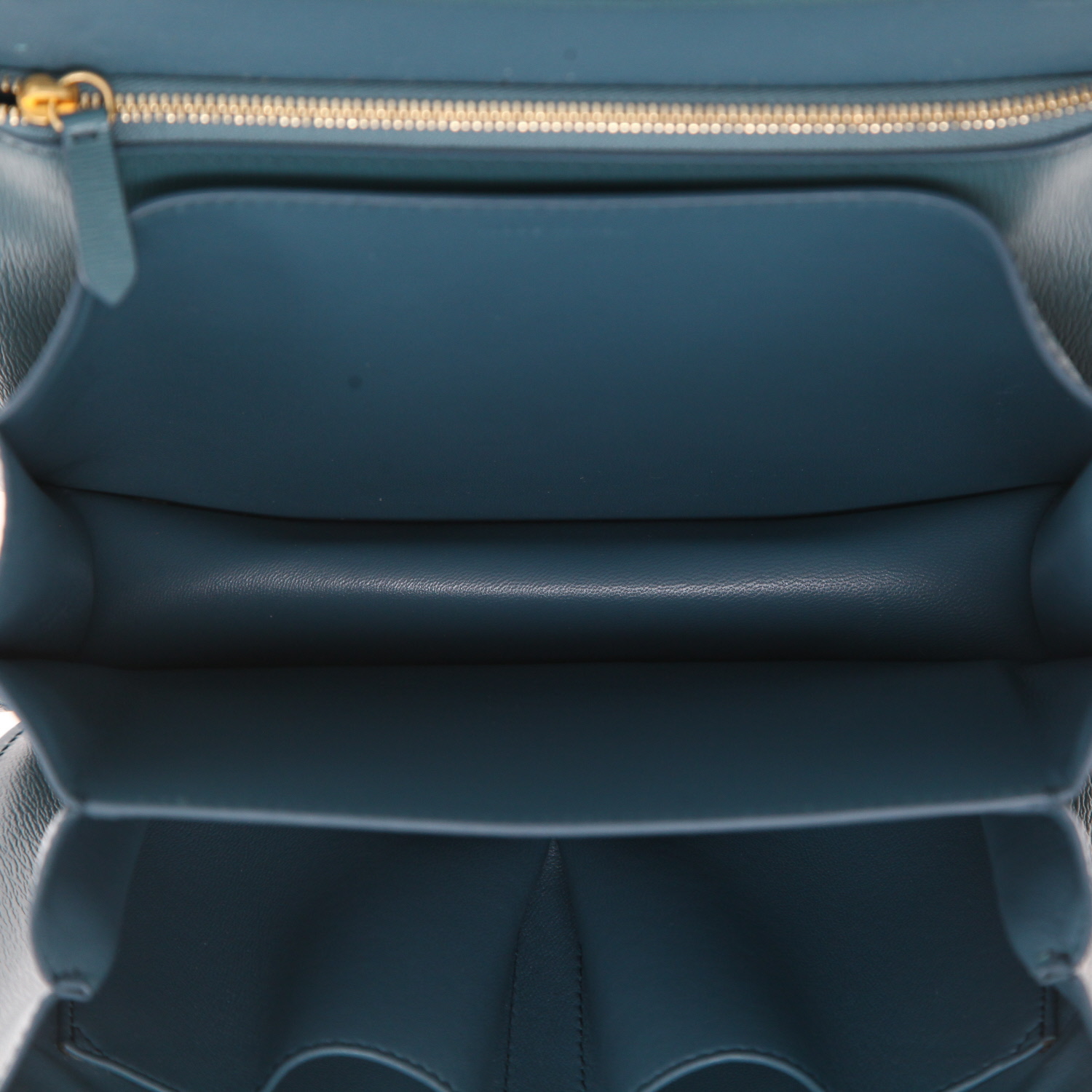 Sac bandoulière Celine  Classic Box en cuir bleu - Detail D3