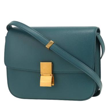 Sac bandoulière Celine  Classic Box en cuir bleu