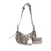 Balenciaga  Cagole small model  shoulder bag  in silver burnished leather - 360 thumbnail