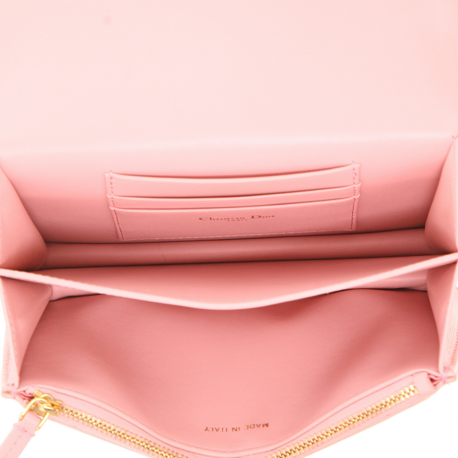 Bolso bandolera Dior  Miss Caro en cuero cannage rosa - Detail D3