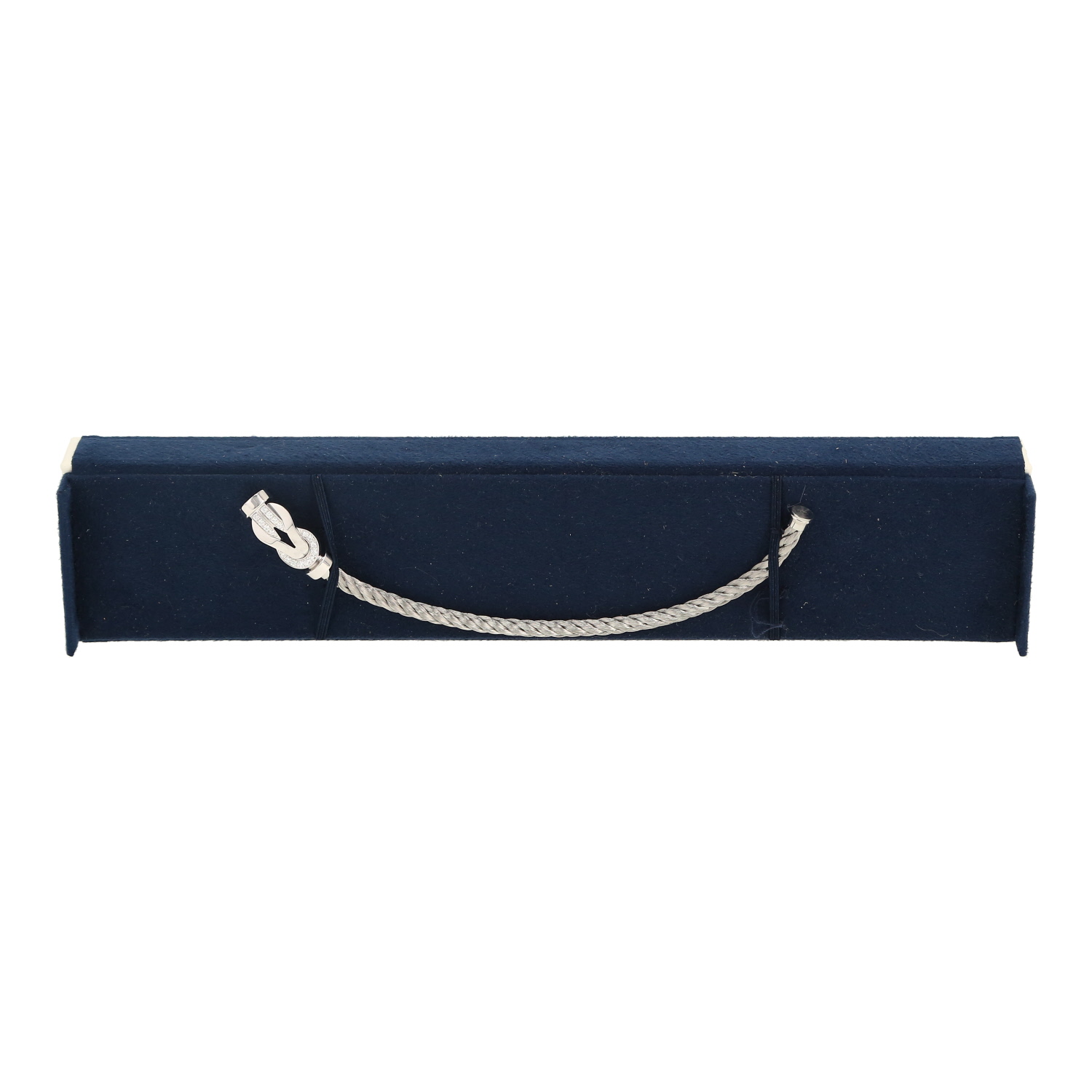 Fred Chance Infinie large model bracelet in white gold, diamonds and stainless steel