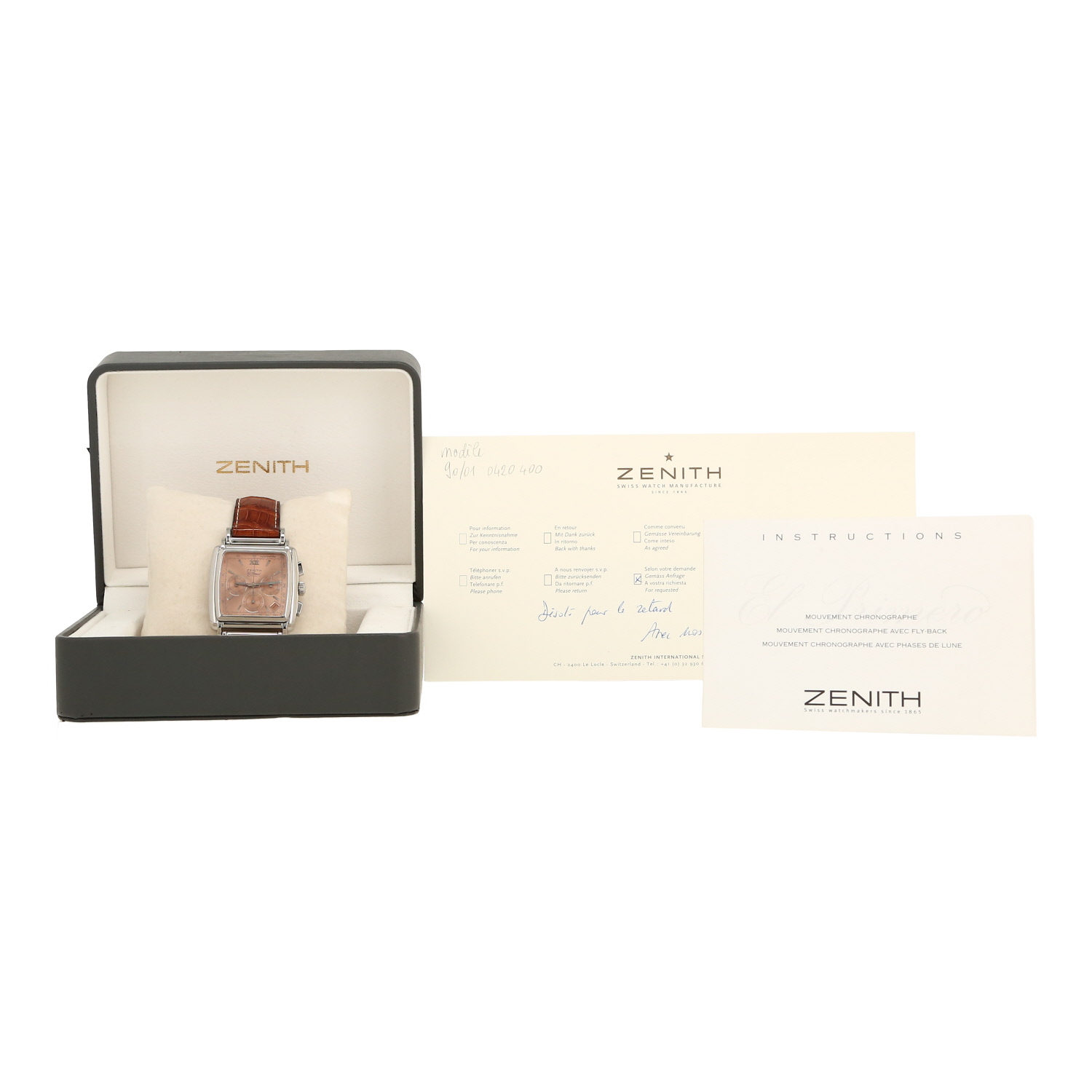 Zenith El Primero Chronograph  in stainless steel Ref: Zenith - 90/01  Circa 2000