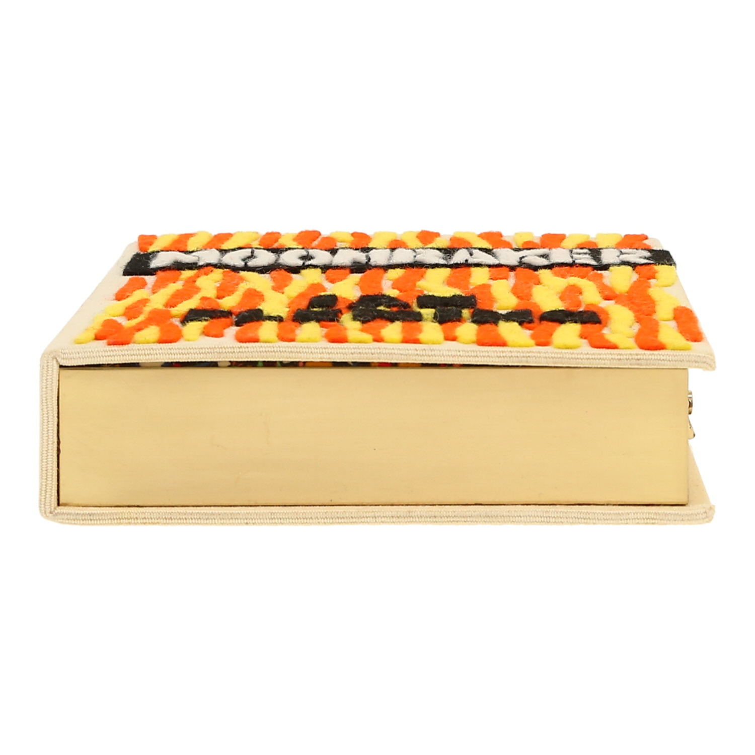 Pochette Olympia Le-Tan Moonraker - Ian Fleming Moonraker - Ian Fleming in tela beige, arancione gialla e nera - Detail D1
