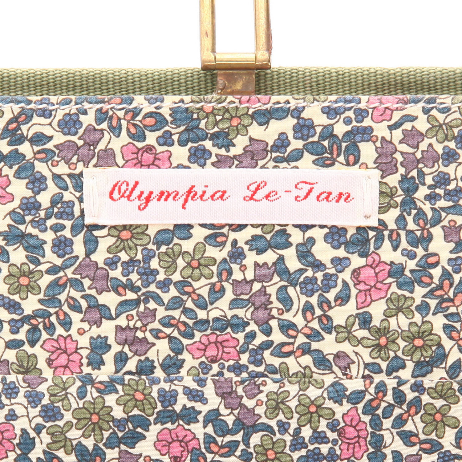 Olympia Le-Tan Demon Telegraph - Ace Magical Magazine  pouch  in pigeon blue suede - Detail D2